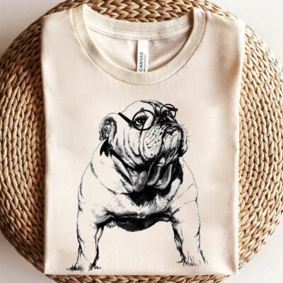 Cute Bulldog With Glasses T-Shirt