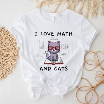 I Love Math And Cats Shirt