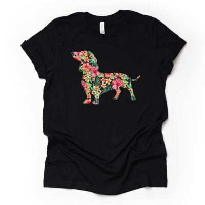 Super Cute Floral Dachshund Shirt