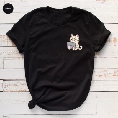 Cute Cat Reading T-Shirt